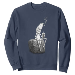 Marcus The Worm Diet Coke Sweatshirt Funny Drinking and Smoking Meme TS14 Navy Print Your Wear