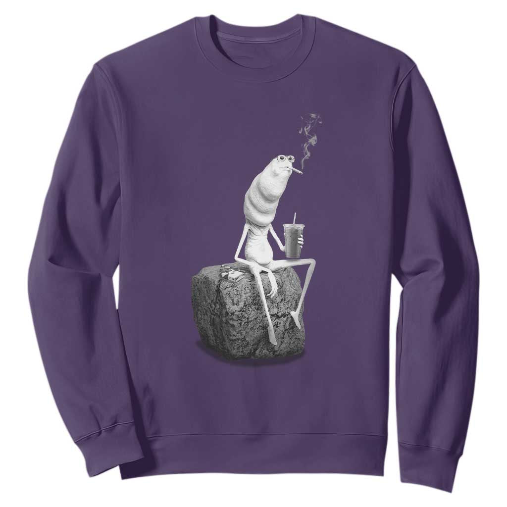 Marcus The Worm Diet Coke Sweatshirt Funny Drinking and Smoking Meme TS14 Purple Print Your Wear
