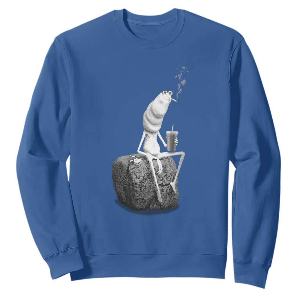 Marcus The Worm Diet Coke Sweatshirt Funny Drinking and Smoking Meme TS14 Royal Blue Print Your Wear