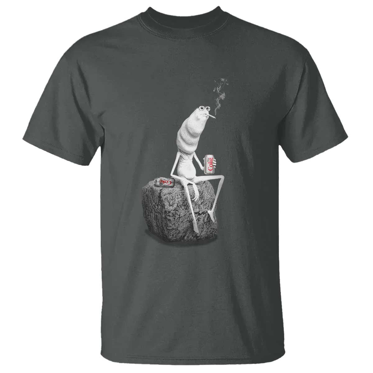 Marcus The Worm Diet Coke T Shirt Funny Drinking and Smoking Meme TS14 Dark Heather Print Your Wear