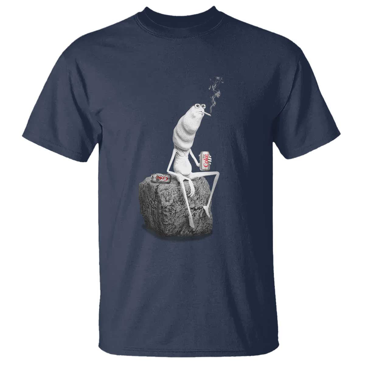 Marcus The Worm Diet Coke T Shirt Funny Drinking and Smoking Meme TS14 Navy Print Your Wear
