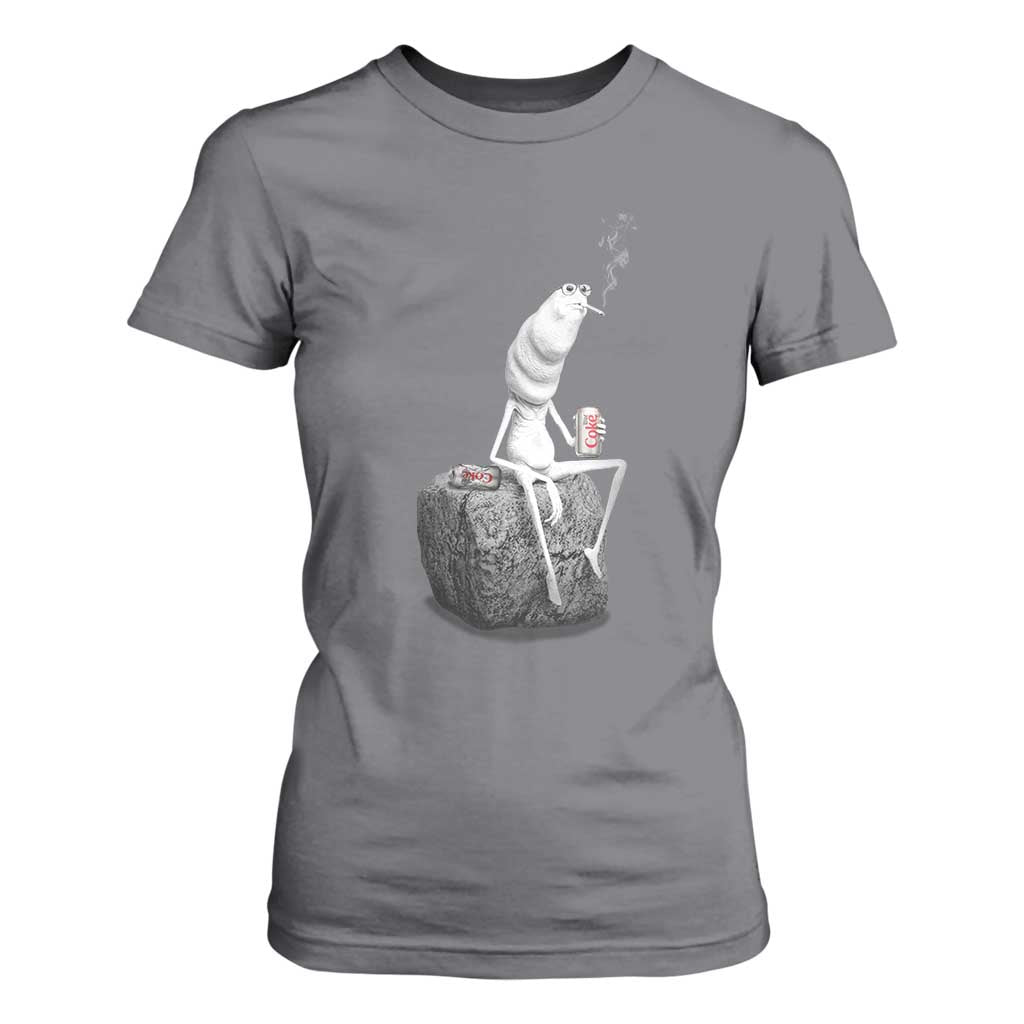 Marcus The Worm Diet Coke T Shirt For Women Funny Drinking and Smoking Meme TS14 Charcoal Print Your Wear