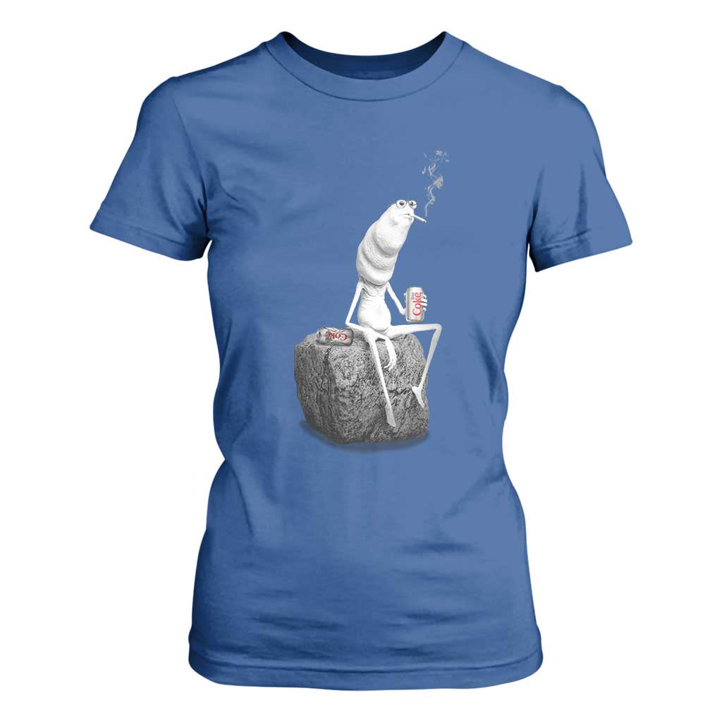 Marcus The Worm Diet Coke T Shirt For Women Funny Drinking and Smoking Meme TS14 Royal Blue Print Your Wear