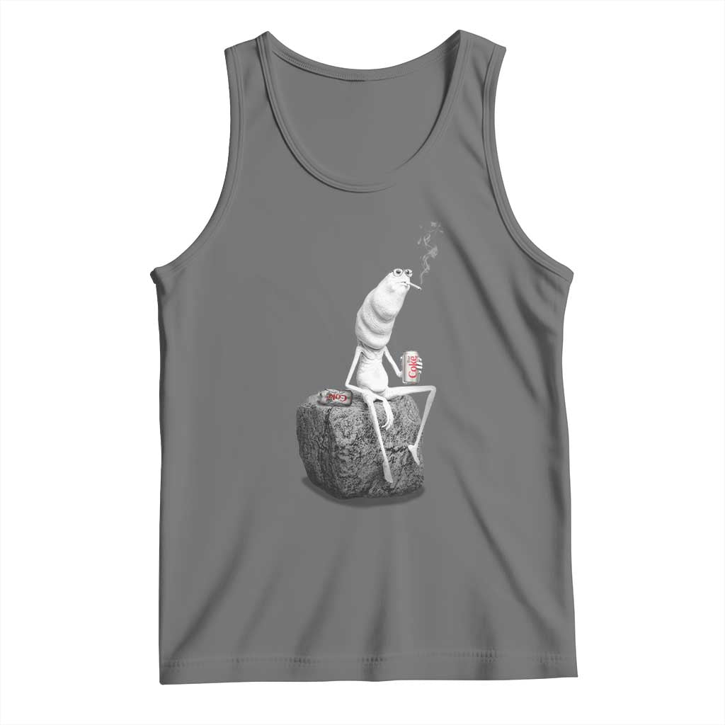 Marcus The Worm Diet Coke Tank Top Funny Drinking and Smoking Meme TS14 Black Heather Print Your Wear