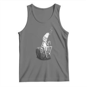 Marcus The Worm Drinking Iced Coffee Meme Tank Top TS14 Black Heather Print Your Wear