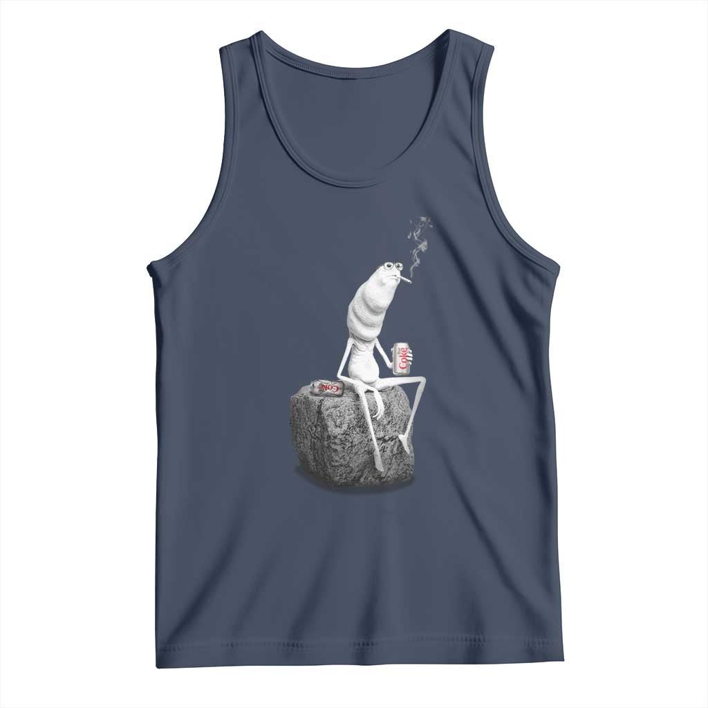 Marcus The Worm Diet Coke Tank Top Funny Drinking and Smoking Meme TS14 Navy Print Your Wear