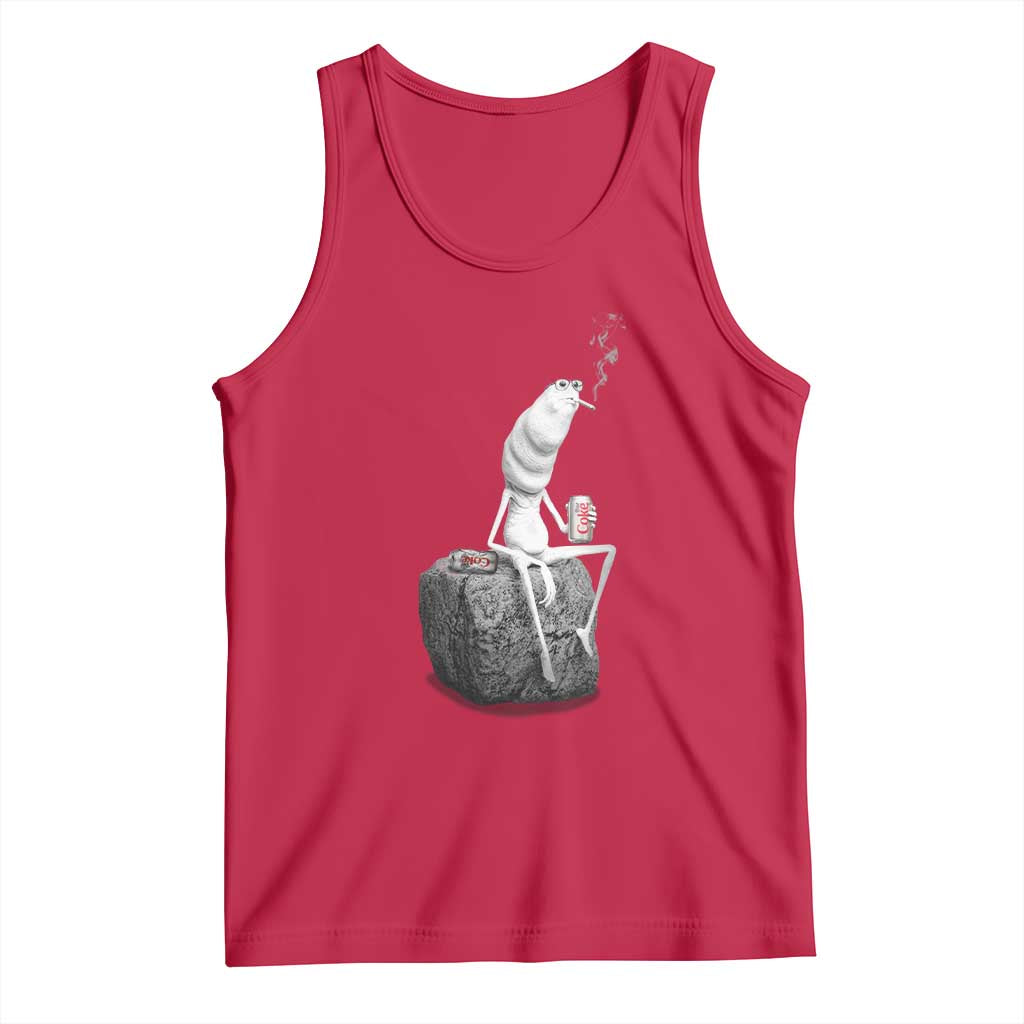 Marcus The Worm Diet Coke Tank Top Funny Drinking and Smoking Meme TS14 Red Print Your Wear