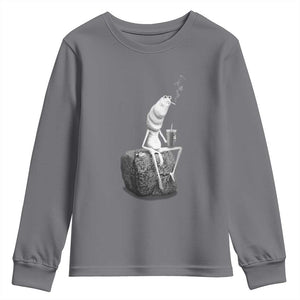 Marcus The Worm Diet Coke Youth Sweatshirt Funny Drinking and Smoking Meme TS14 Charcoal Print Your Wear