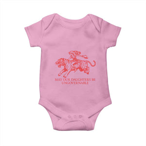 May Our Daughters Be Ungovernable Baby Onesie Vintage Cowgirl Hell Cat Women Empowerment TS14 Light Pink Print Your Wear