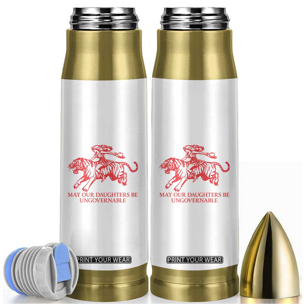 May Our Daughters Be Ungovernable Bullet Tumbler Vintage Cowgirl Hell Cat Women Empowerment TS14 White Print Your Wear