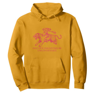 May Our Daughters Be Ungovernable Hoodie Vintage Cowgirl Hell Cat Women Empowerment TS14 Gold Print Your Wear