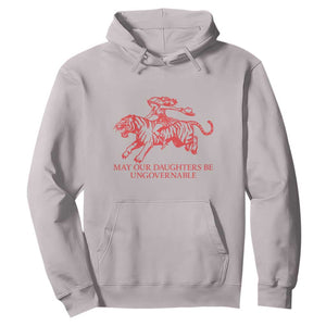 May Our Daughters Be Ungovernable Hoodie Vintage Cowgirl Hell Cat Women Empowerment TS14 Ice Gray Print Your Wear