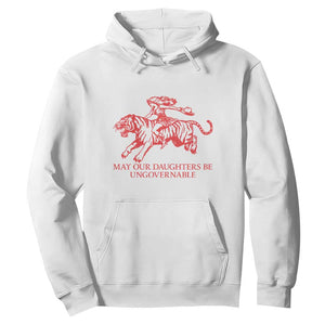 May Our Daughters Be Ungovernable Hoodie Vintage Cowgirl Hell Cat Women Empowerment TS14 White Print Your Wear