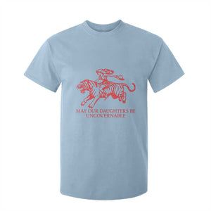 May Our Daughters Be Ungovernable T Shirt For Kid Vintage Cowgirl Hell Cat Women Empowerment TS14 Light Blue Print Your Wear