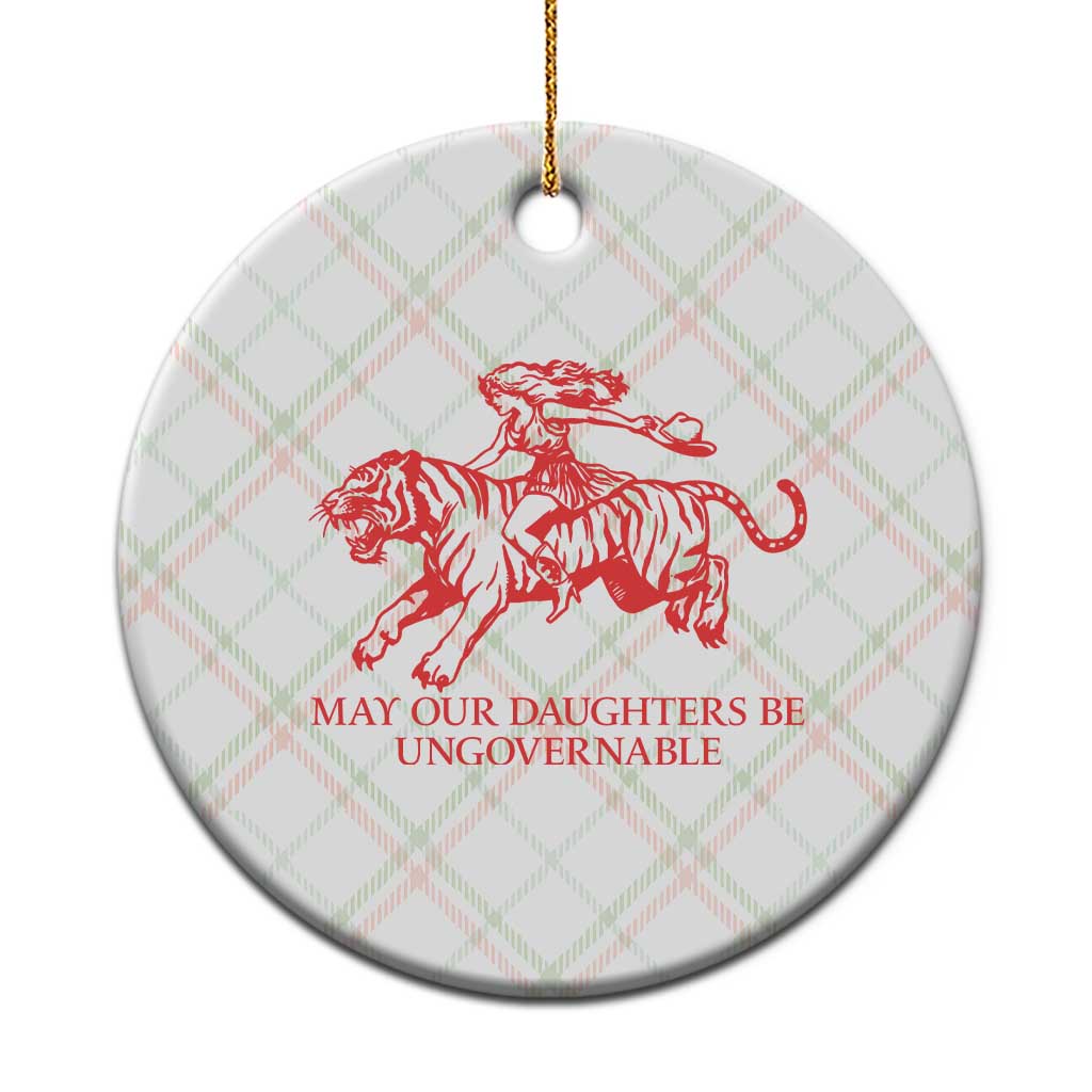 May Our Daughters Be Ungovernable Ceramic Ornament Vintage Cowgirl Hell Cat Women Empowerment TS14 1pc Christmas Plaid Print Your Wear