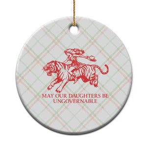 May Our Daughters Be Ungovernable Ceramic Ornament Vintage Cowgirl Hell Cat Women Empowerment TS14 1pc Christmas Plaid Print Your Wear