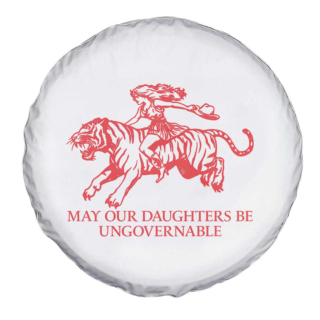 May Our Daughters Be Ungovernable Spare Tire Cover Vintage Cowgirl Hell Cat Women Empowerment TS14 Print Your Wear