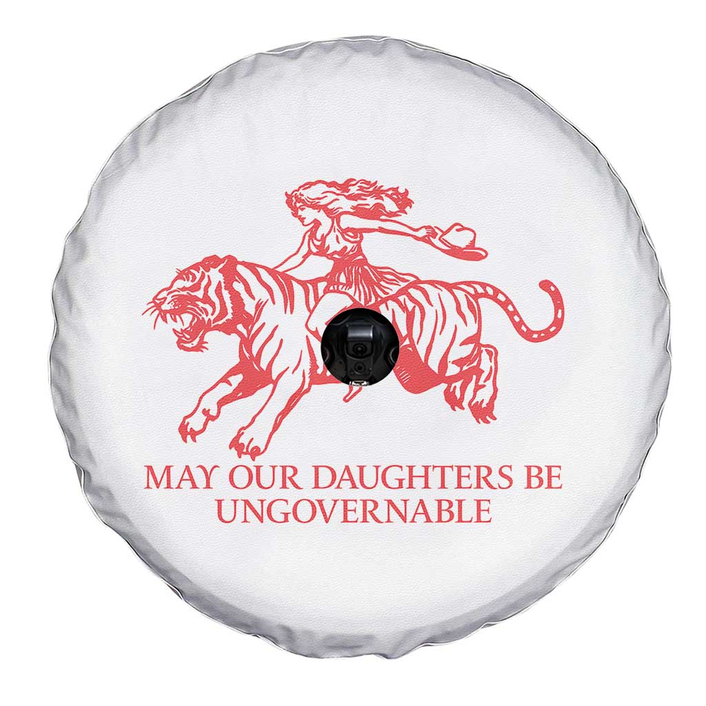 May Our Daughters Be Ungovernable Spare Tire Cover Vintage Cowgirl Hell Cat Women Empowerment TS14 Print Your Wear