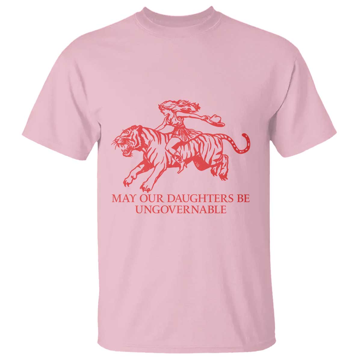 May Our Daughters Be Ungovernable T Shirt Vintage Cowgirl Hell Cat Women Empowerment TS14 Light Pink Print Your Wear