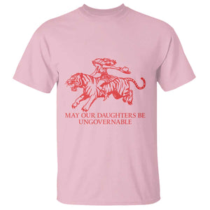 May Our Daughters Be Ungovernable T Shirt Vintage Cowgirl Hell Cat Women Empowerment TS14 Light Pink Print Your Wear