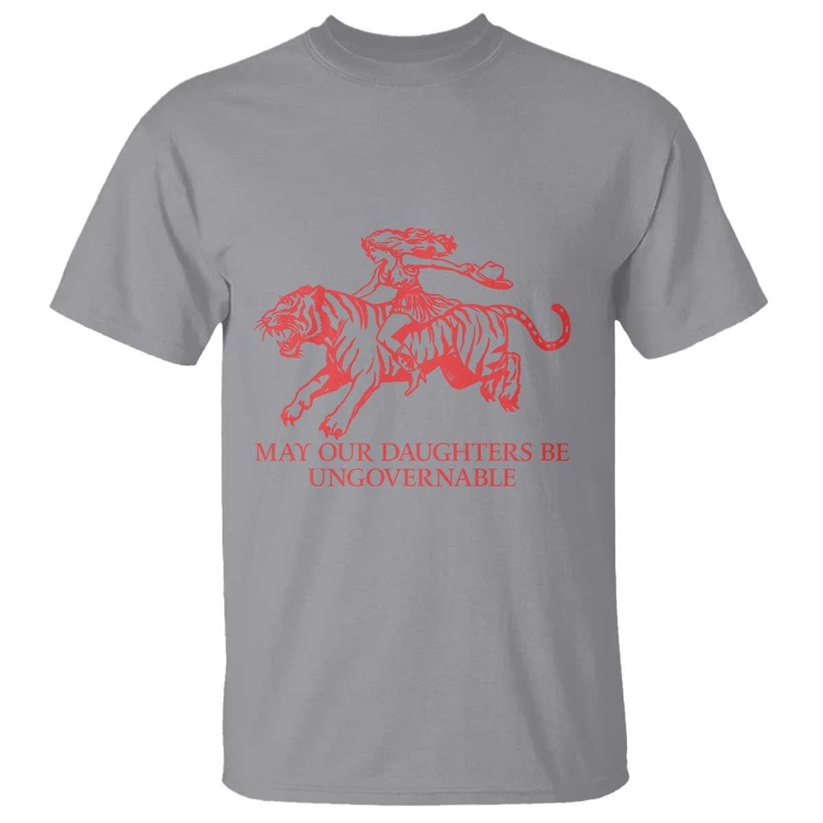 May Our Daughters Be Ungovernable T Shirt Vintage Cowgirl Hell Cat Women Empowerment TS14 Sport Gray Print Your Wear