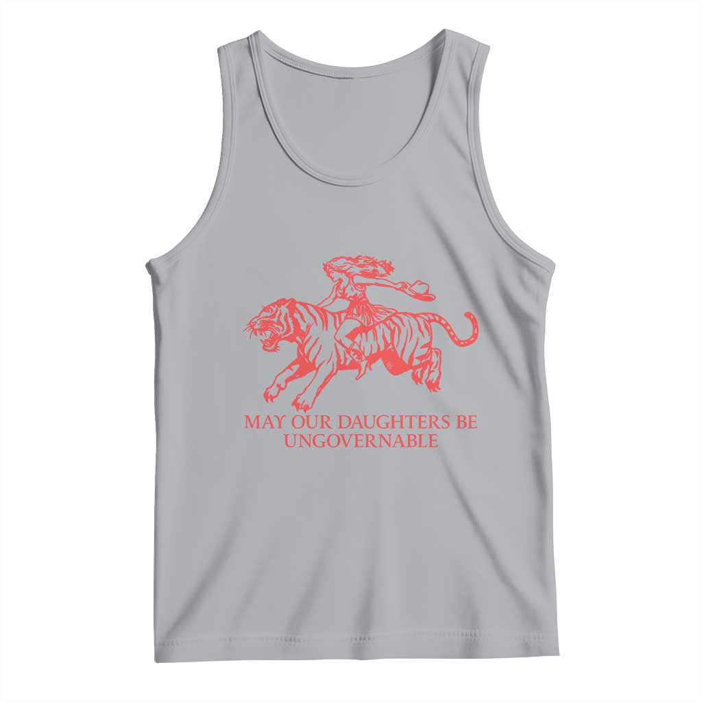May Our Daughters Be Ungovernable Tank Top Vintage Cowgirl Hell Cat Women Empowerment TS14 Athletic Heather Print Your Wear