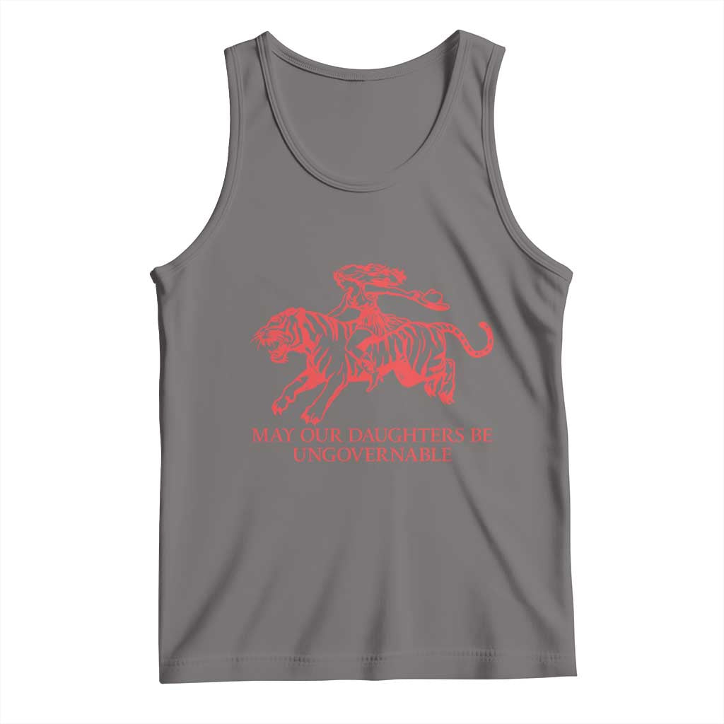 May Our Daughters Be Ungovernable Tank Top Vintage Cowgirl Hell Cat Women Empowerment TS14 Deep Heather Print Your Wear
