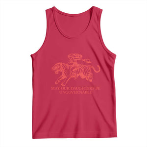 May Our Daughters Be Ungovernable Tank Top Vintage Cowgirl Hell Cat Women Empowerment TS14 Red Print Your Wear