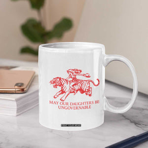 May Our Daughters Be Ungovernable Coffee Mug Vintage Cowgirl Hell Cat Women Empowerment TS14 Print Your Wear