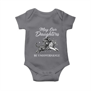 May Our Daughters Be Ungovernable Baby Onesie Cowgirl Western Cowgirl Hell Cat Women's Rights TS14 Charcoal Print Your Wear