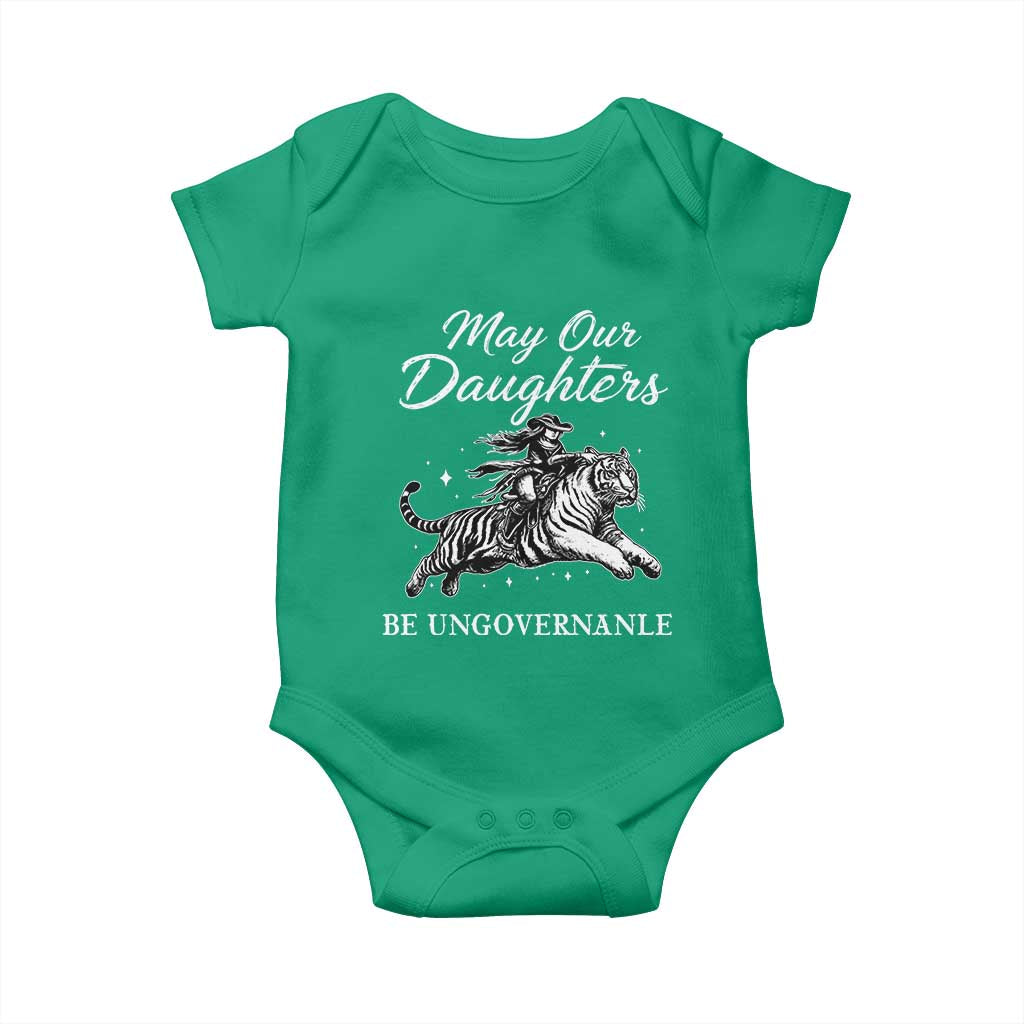 May Our Daughters Be Ungovernable Baby Onesie Cowgirl Western Cowgirl Hell Cat Women's Rights TS14 Irish Green Print Your Wear