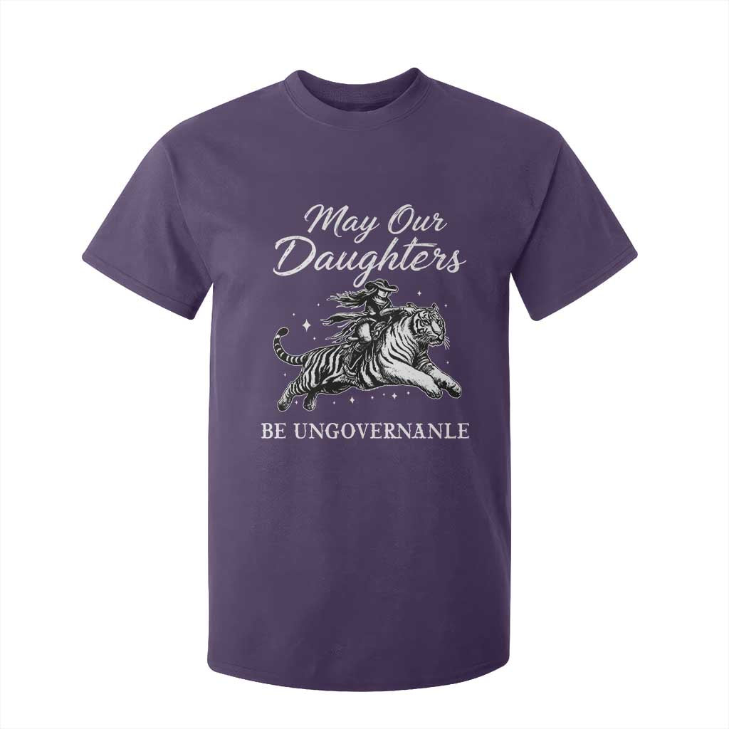 May Our Daughters Be Ungovernable T Shirt For Kid Cowgirl Western Cowgirl Hell Cat Women's Rights TS14 Purple Print Your Wear