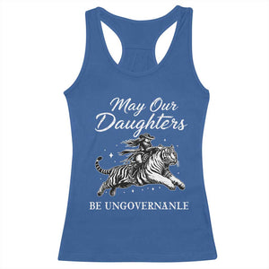 May Our Daughters Be Ungovernable Racerback Tank Top Cowgirl Western Cowgirl Hell Cat Women's Rights TS14 Royal Blue Print Your Wear