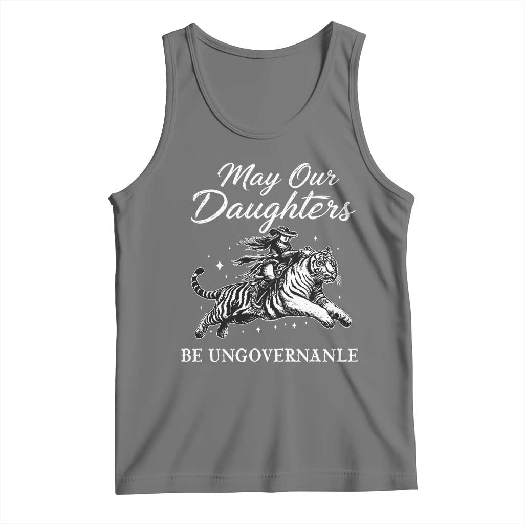 May Our Daughters Be Ungovernable Tank Top Cowgirl Western Cowgirl Hell Cat Women's Rights TS14 Black Heather Print Your Wear