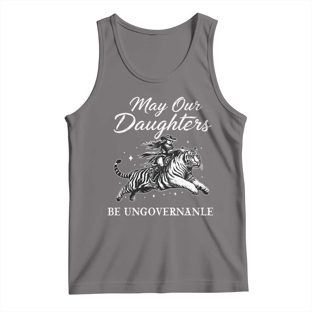 May Our Daughters Be Ungovernable Tank Top Cowgirl Western Cowgirl Hell Cat Women's Rights TS14 Deep Heather Print Your Wear