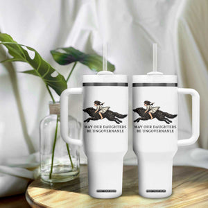 May Our Daughters Be Ungovernable Tumbler With Handle Girl Riding Wolf Activist Feminist Protest TS14 Print Your Wear