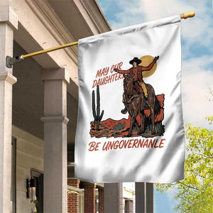 May Our Daughters Be Ungovernable Garden Flag Retro Cowgirl Western Feminist Protest TS14 Print Your Wear