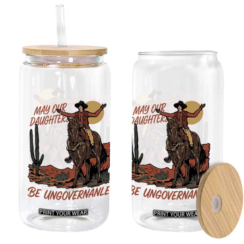 May Our Daughters Be Ungovernable Glass Can Retro Cowgirl Western Feminist Protest TS14 Print Your Wear