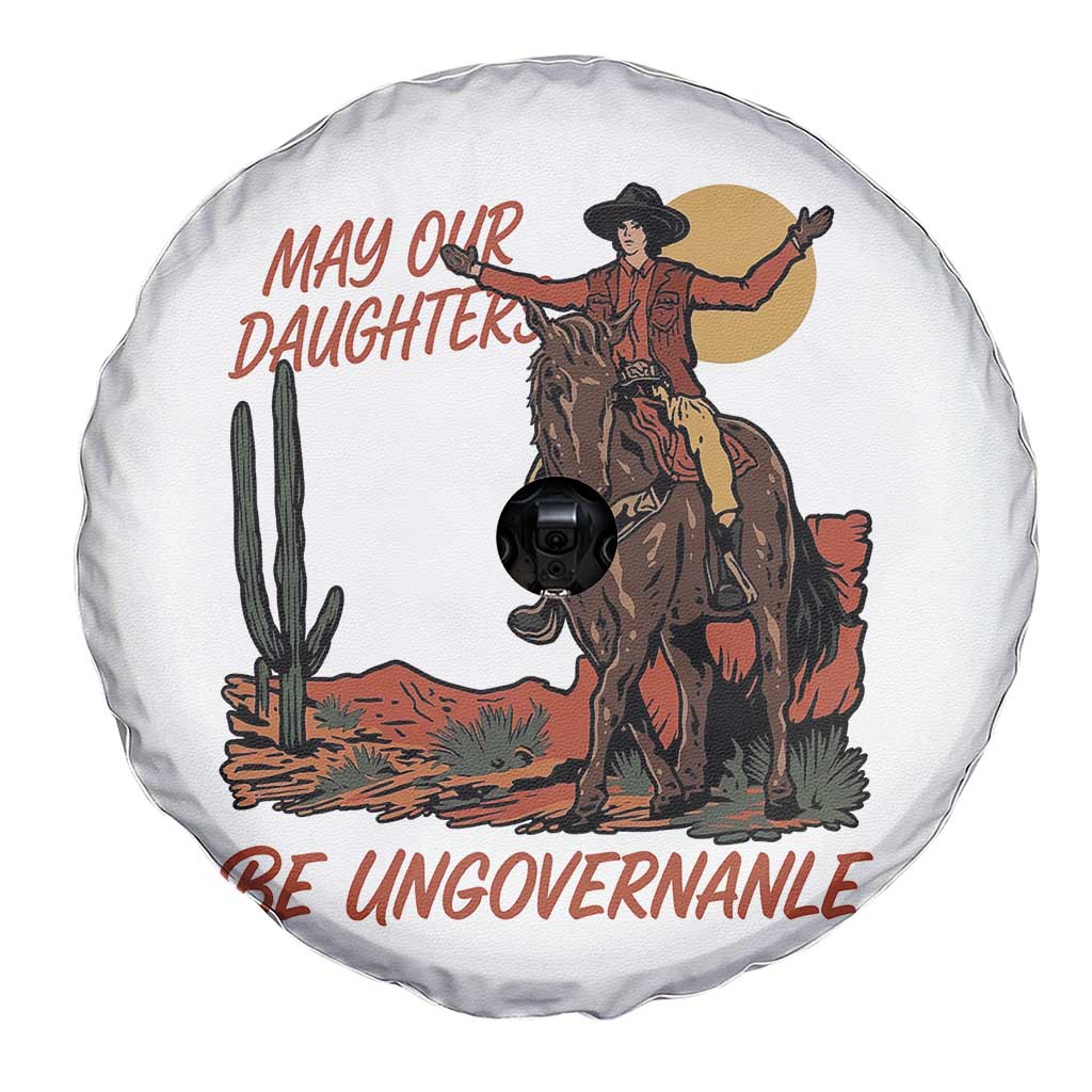 May Our Daughters Be Ungovernable Spare Tire Cover Retro Cowgirl Western Feminist Protest TS14 Print Your Wear