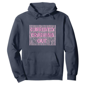 Currently Crashing Out Hoodie Coquette Pink Bow Sarcastic Funny Quote TS14 Navy Print Your Wear