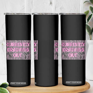 Currently Crashing Out Skinny Tumbler Coquette Pink Bow Sarcastic Funny Quote TS14 Print Your Wear