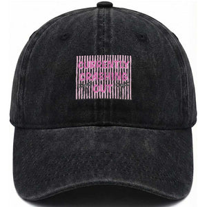 Currently Crashing Out Washed Cotton Baseball Cap Coquette Pink Bow Sarcastic Funny Quote TS14 Print Your Wear