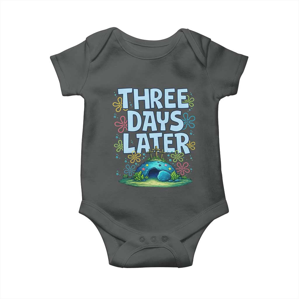 3 Days Later Baby Onesie Funny Easter Christian TS14 Dark Heather Print Your Wear