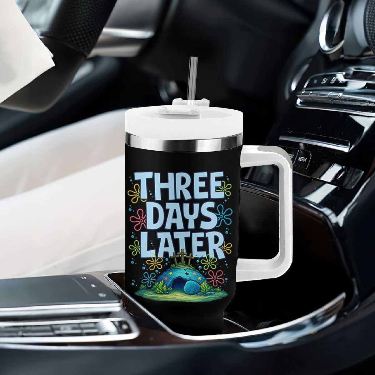 3 Days Later Tumbler With Handle Funny Easter Christian TS14 Print Your Wear
