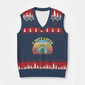 3 Days Later Christian Resurrection V-Neck Knit Sweater Vest Funny Easter Jesus Meme TS14 Navy Red Print Your Wear
