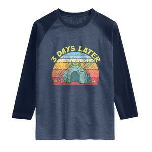 3 Days Later Christian Resurrection Raglan Shirt Funny Easter Jesus Meme TS14 Heather Denim Navy Print Your Wear