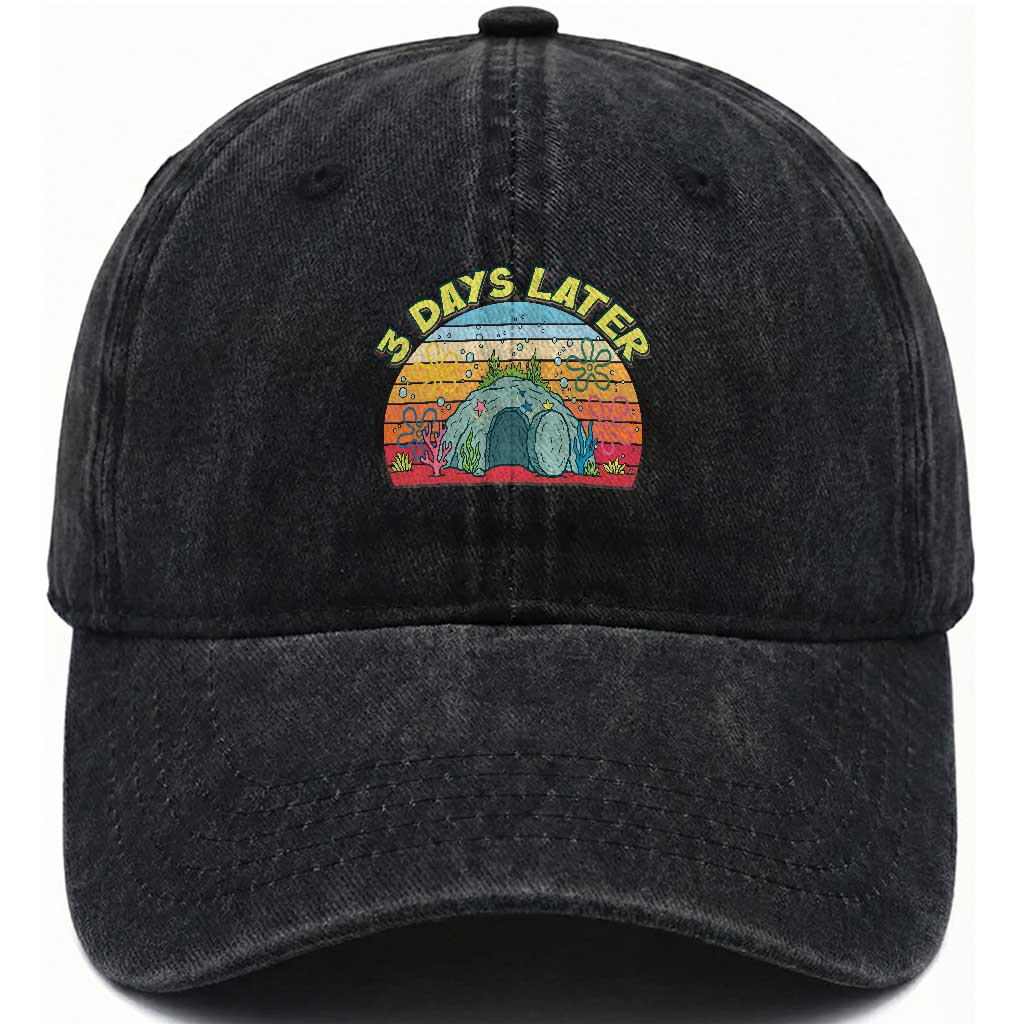 3 Days Later Christian Resurrection Washed Cotton Baseball Cap Funny Easter Jesus Meme TS14 Print Your Wear