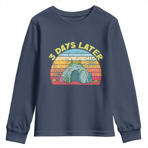 3 Days Later Christian Resurrection Youth Sweatshirt Funny Easter Jesus Meme TS14 Navy Print Your Wear