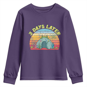3 Days Later Christian Resurrection Youth Sweatshirt Funny Easter Jesus Meme TS14 Purple Print Your Wear