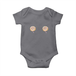Funny Cinnamon Roll Baby Onesie Double Bakery Meme TS14 Charcoal Print Your Wear